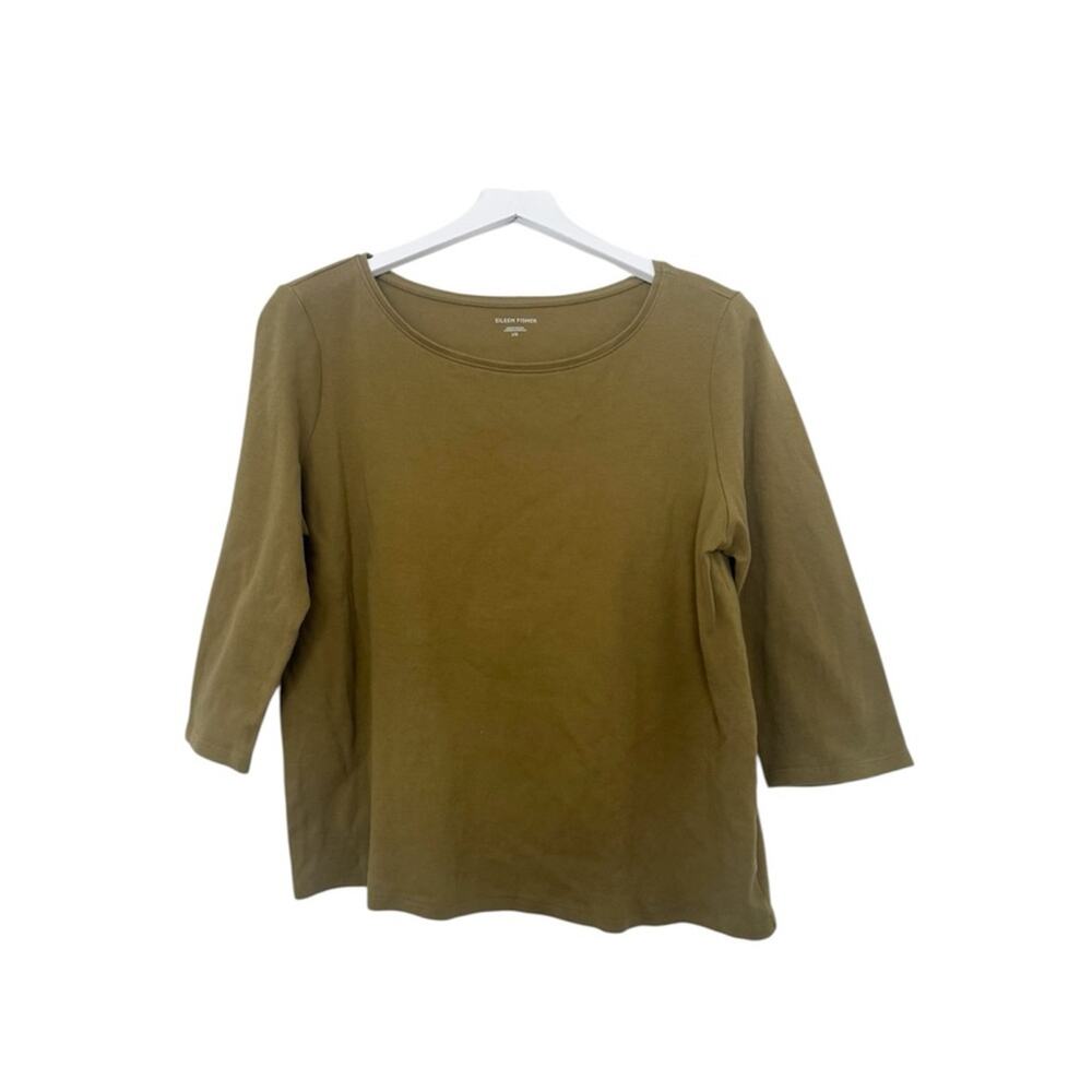 Eileen Fisher Olive Green Long Sleeve Tee